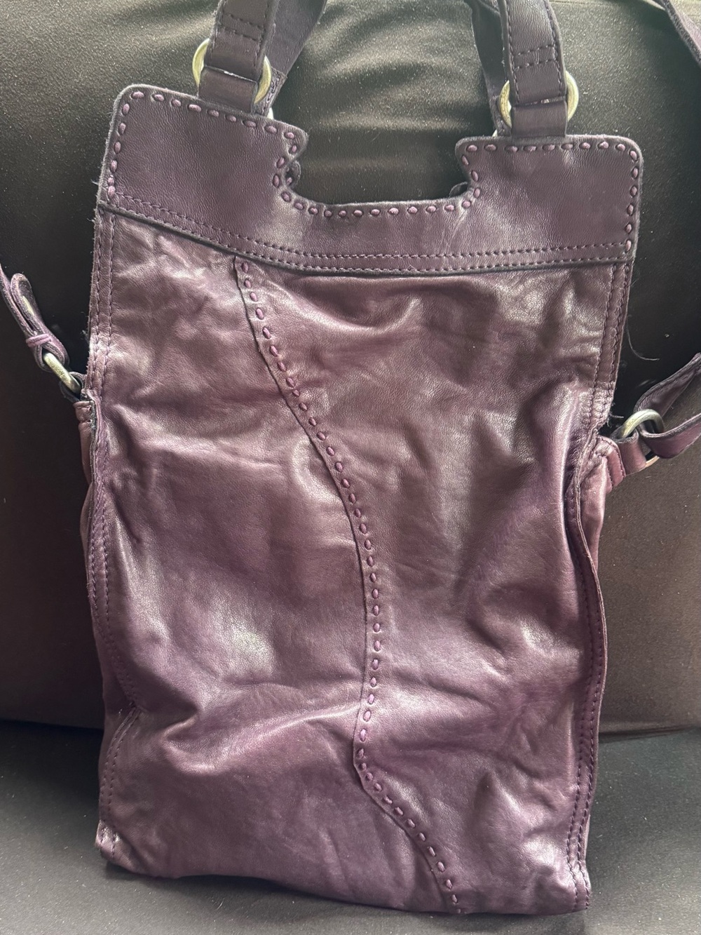 Lucky Brand Purple Leather Crossbody Bag
